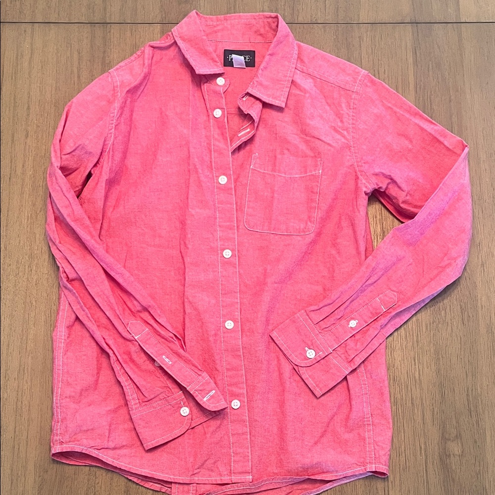 The Children's Place Red with white stitching Button Down Shirt